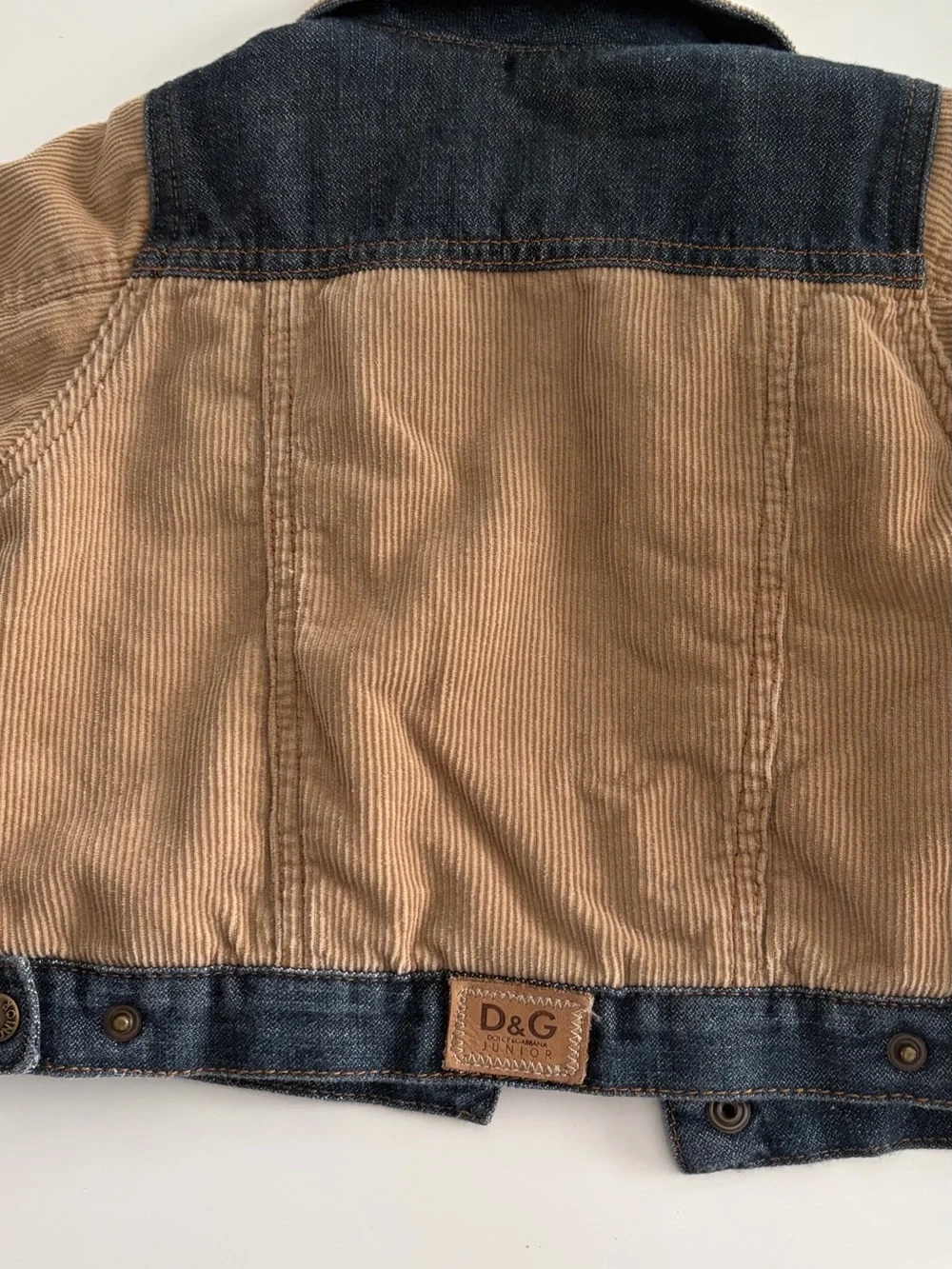 Kids Khaki Corduroy Winter Jacket by Dolce & Gabbana Junior 18-24 months